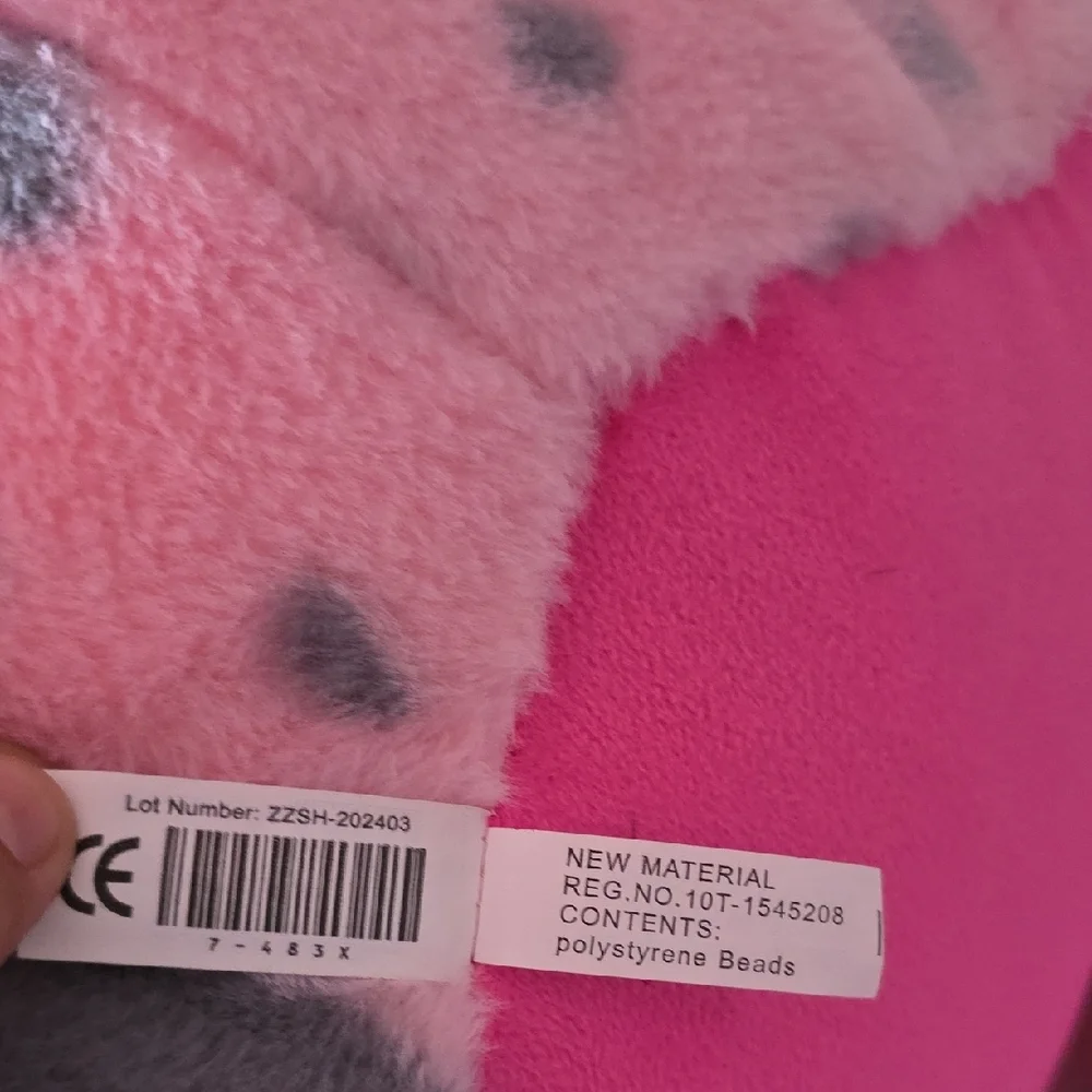Big Pink and Gray Pig Plush Toy - Picture 8 of 9